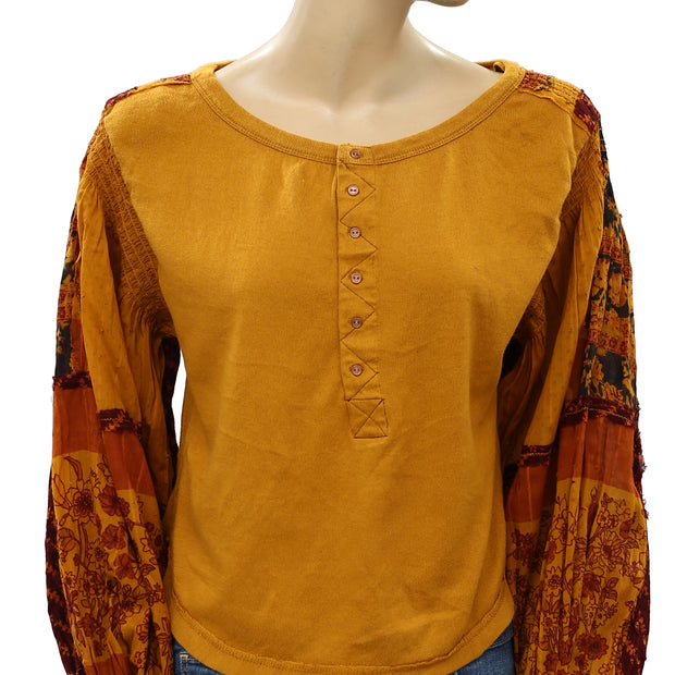 Free People Light Magic Henley Blouse Top