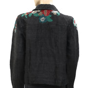 Chico's Floral Embroidered Buttondown Jacket Top M