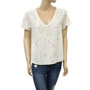 Pilcro And The Letterpress Anthropologie Zuly Paint-Splattered Tee Top
