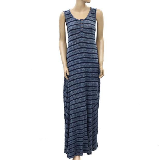 Soft Surroundings Striped Printed Maxi Dress