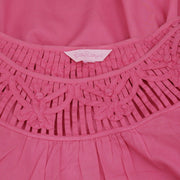 Lilly Pulitzer 纯色镂空棉质粉色衬衫上衣 S