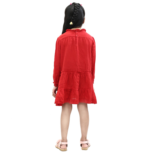 Bonpoint Girls Kids Ruffle Tiered Mini Dress 6 Years