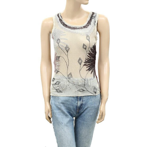 Lee Cooper 光泽刺绣闪光衬衫上衣 XS
