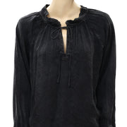 Zadig & Voltaire Theresa Beaded Black Blouse Top S