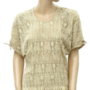 Isabel Marant Cafena Paille Shift Mesh Embroidered Mini Dress S