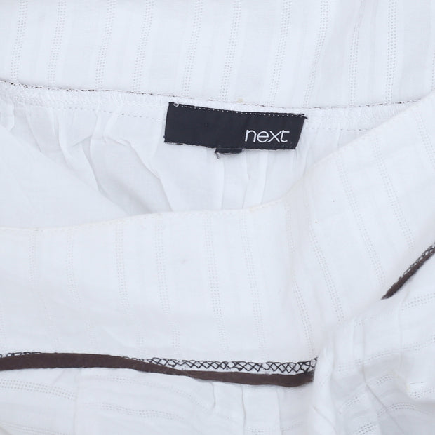 NEXT Floral Embroidered White Mini Skirt M