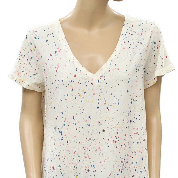 Pilcro And The Letterpress Anthropologie Zuly Paint-Splattered Tee Top