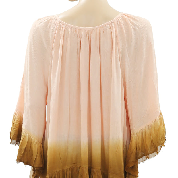 Corey Lynn Calter Veronica Tunic Dress Dip Dye Prairie Ruffle XS