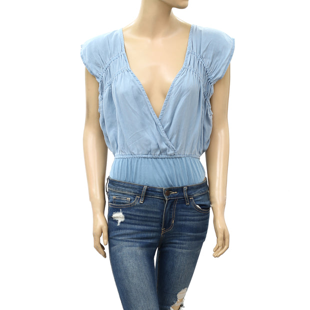 Free People Zaza Ruched Bodysuit XS