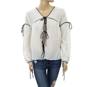 Urban Outfitters Lace Up Blouse Top