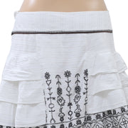 NEXT Floral Embroidered White Mini Skirt M