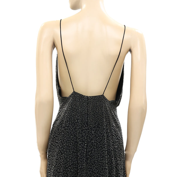 Mac Duggal Beaded Embellished Slip Gown Maxi Dress S