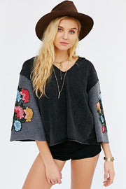 Pins & Needles Urban Outfitters Boxy Hooded Pullover Top L