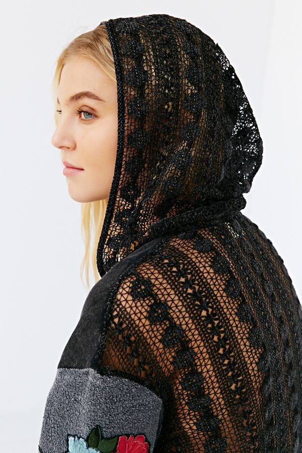 Pins & Needles Urban Outfitters Boxy Hooded Pullover Top L