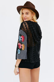 Pins & Needles Urban Outfitters Boxy Hooded Pullover Top L