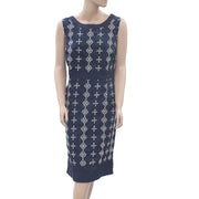 Monsoon Embroidered Navy Dress