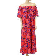 Farm Rio Anthropologie Amore Off The Shoulder Maxi Dress XS
