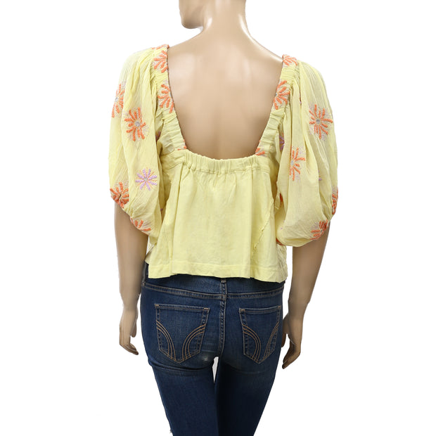Urban Outfitters UO Cardamon Embroidered Blouse Top
