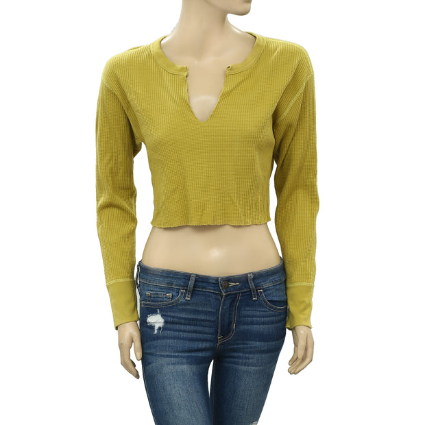 BDG Urban Outfitters Corey Notched Thermal Cropped Top XS