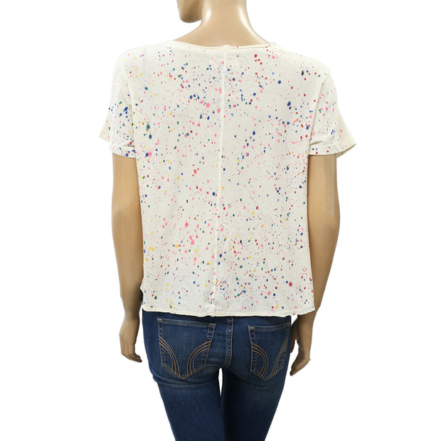 Pilcro And The Letterpress Anthropologie Zuly Paint-Splattered Tee Top