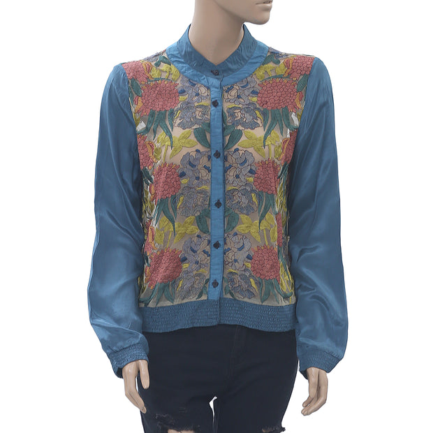 Varun Bahl Anthropologie 网布刺绣衬衫上衣 M