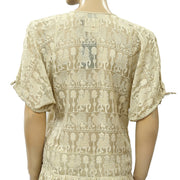 Isabel Marant Cafena Paille Shift Mesh Embroidered Mini Dress S