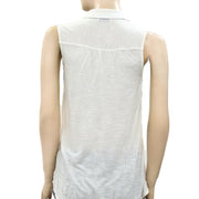 Lucky Brand Vivianne Embroidered Eyelet Blouse Shirt Top S