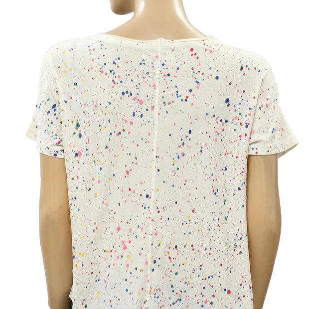 Pilcro And The Letterpress Anthropologie Zuly Paint-Splattered Tee Top
