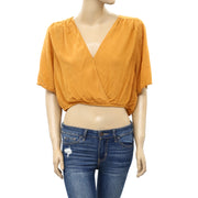 Urban Outfitters UO Kendra Surplice Cropped Blouse Top M