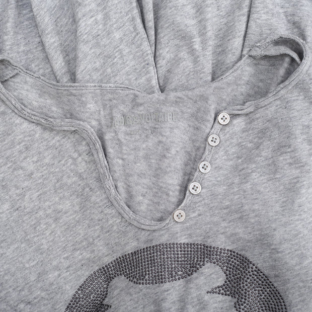 Zadig & Voltaire Aqua Skull Tee Shirt Blouse Top M
