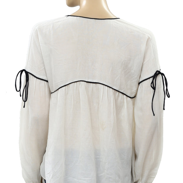 Urban Outfitters Lace Up Blouse Top