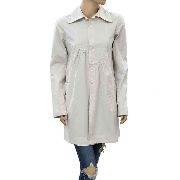 Ewa I Walla Buttondown Peasant Lagenlook Vintage Coatigan Jacket Top S