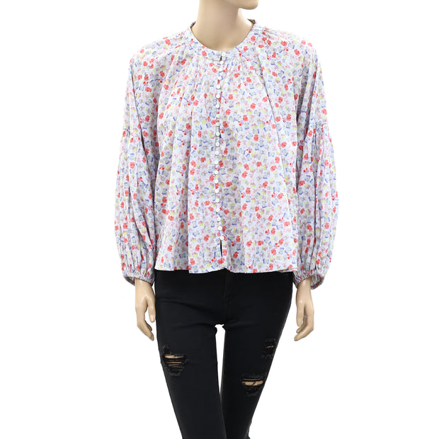 Something Navy Long Sleeve Flowy Buttondown Top S
