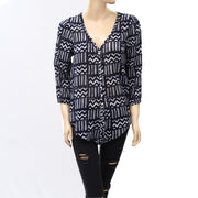 John Robshaw Lucky Brand 系扣印花衬衫上衣 S