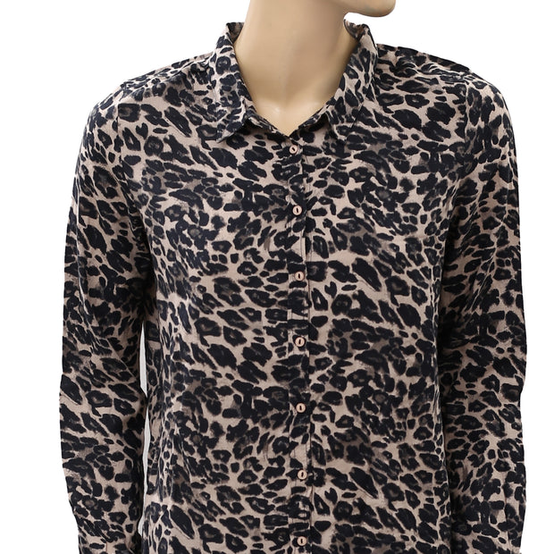 Swildens XXX Leopard Printed Chemise Shirt Blouse Top