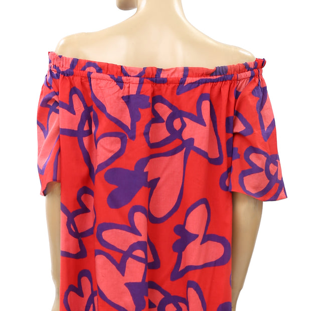 Farm Rio Anthropologie Amore Off The Shoulder Maxi Dress XS
