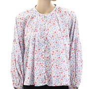 Something Navy Long Sleeve Flowy Buttondown Top S