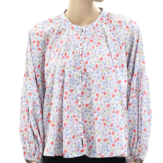 Something Navy Long Sleeve Flowy Buttondown Top S