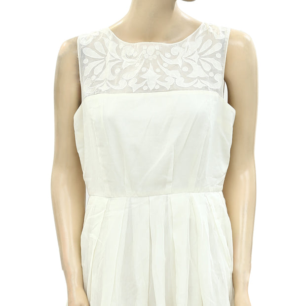 Anthropologie Embroidered Mini Tunic Dress M