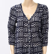John Robshaw Lucky Brand 系扣印花衬衫上衣 S