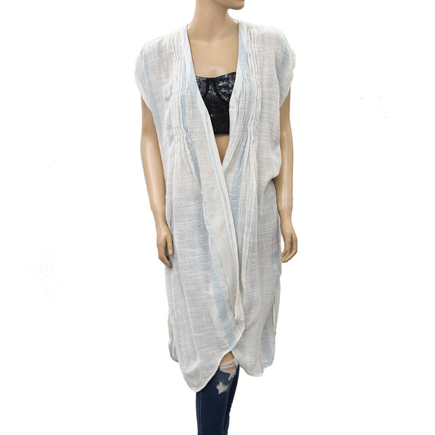 Free People Striped Gauzy Coverup Maxi Top S