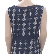 Monsoon Embroidered Navy Dress