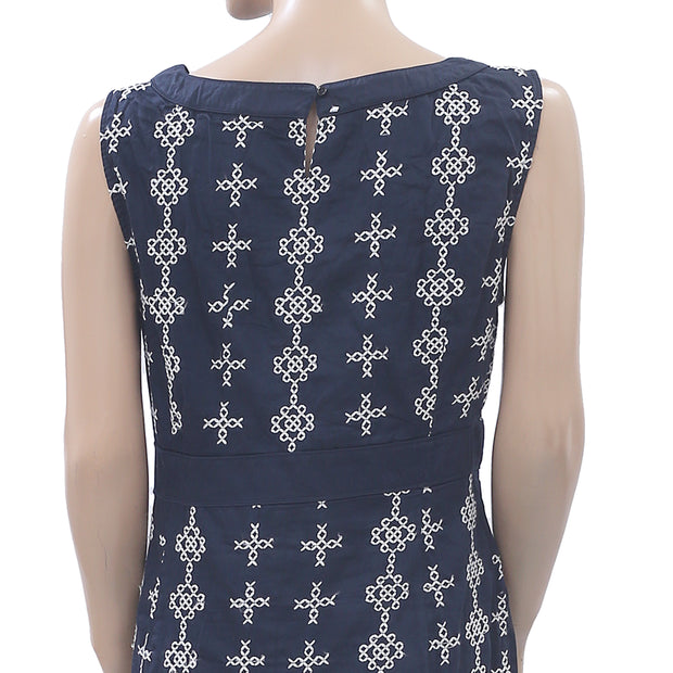 Monsoon Embroidered Navy Dress