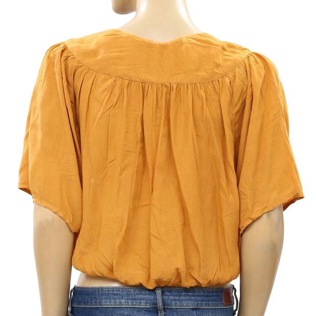Urban Outfitters UO Kendra Surplice Cropped Blouse Top M