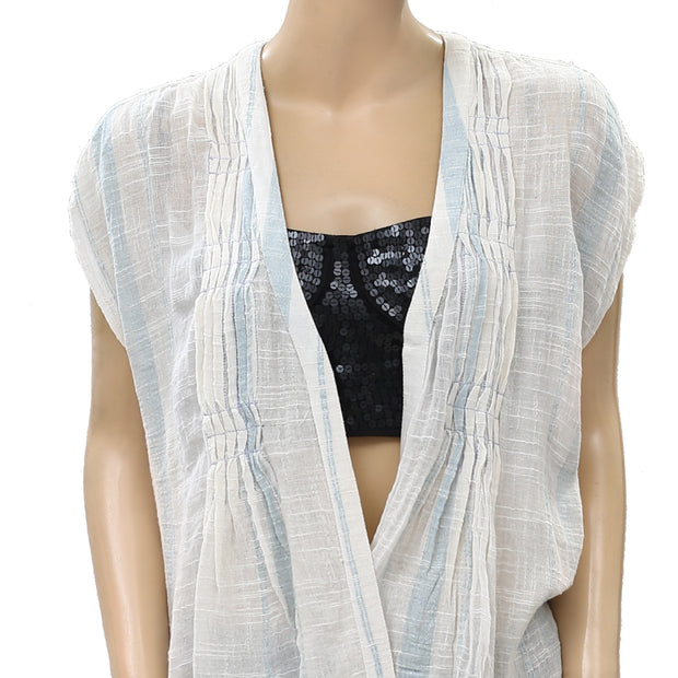 Free People Striped Gauzy Coverup Maxi Top S