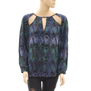 Ecote Urban Outfitters Printed Spliced Blouse Top
