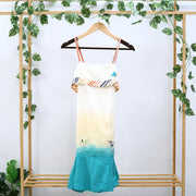 Miss Sidecar Dip Dye Embroidered Mini Dress M