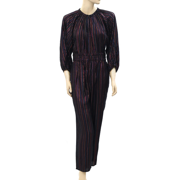 Apiece Apart Synthetic Quinty Metallic-striped Woven Jumpsuit S
