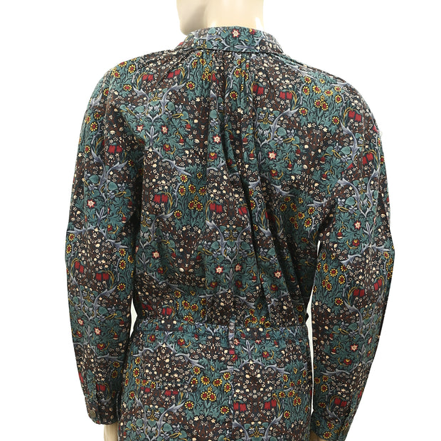 Ba&sh Floral Printed Coverall Jumpsuit Dress S1
