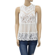 Free People Ladybird Lace High Neck Tank Top S